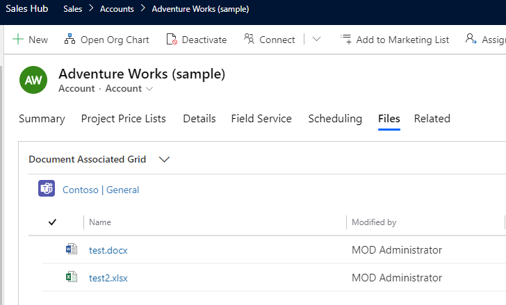 SharePoint files from Dynamcis 365