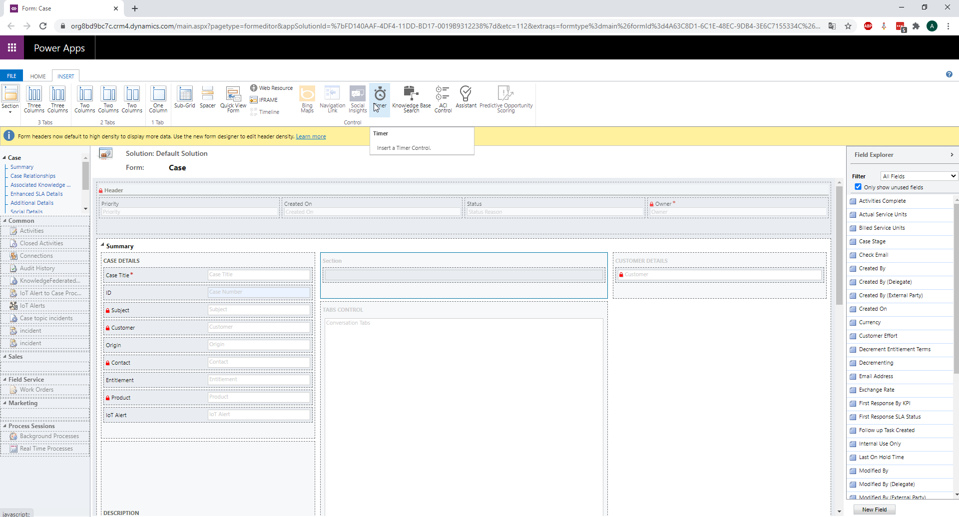 Dynamics 365 Timer Control