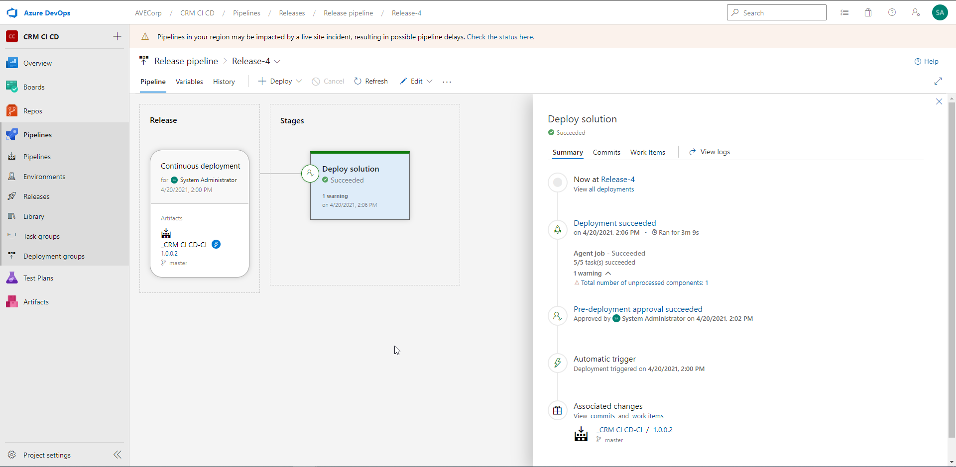 Release Pipeline successful