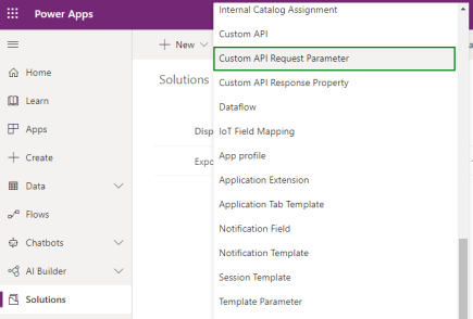 Custom API request parameter