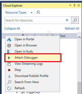How to remote debug Azure Function