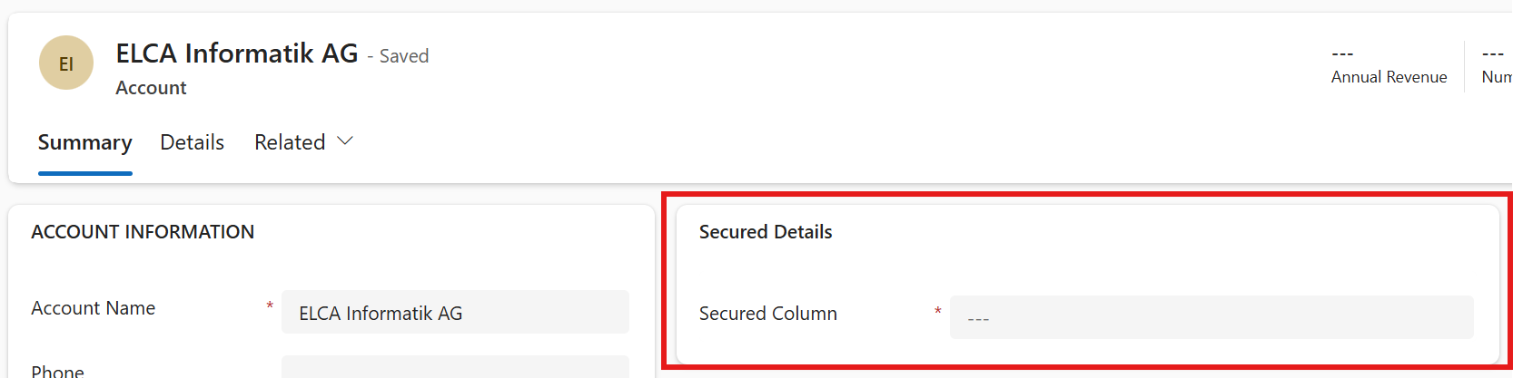 Account Form With Details
