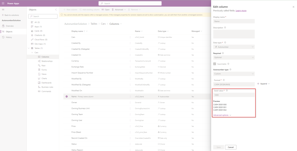 Dataverse workaround wrong Autonumber Seed during Deployment