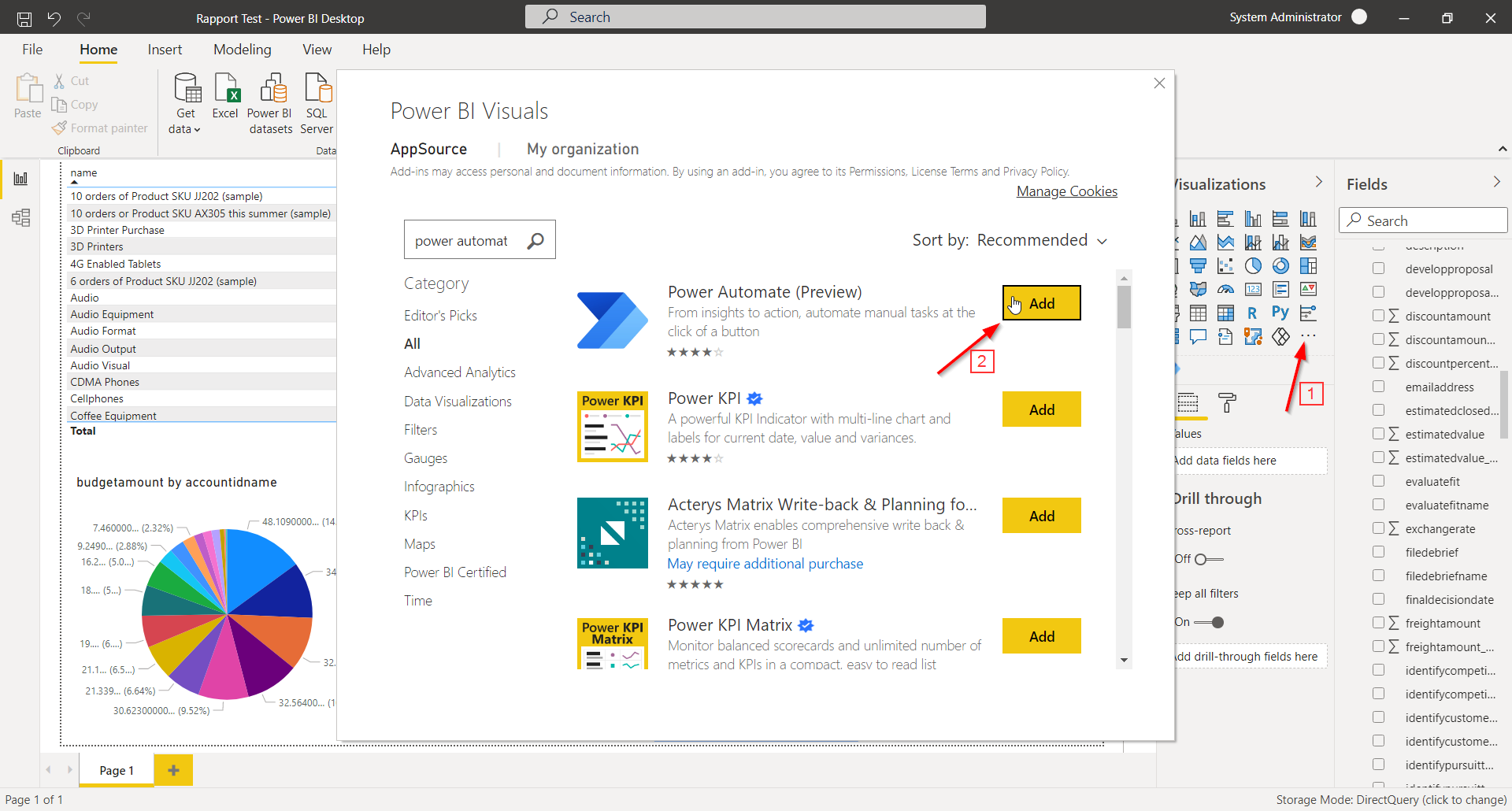 Power Automate embedded in Power BI