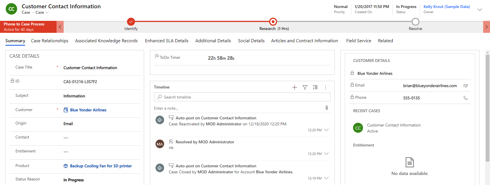 Dynamics 365 Timer Control