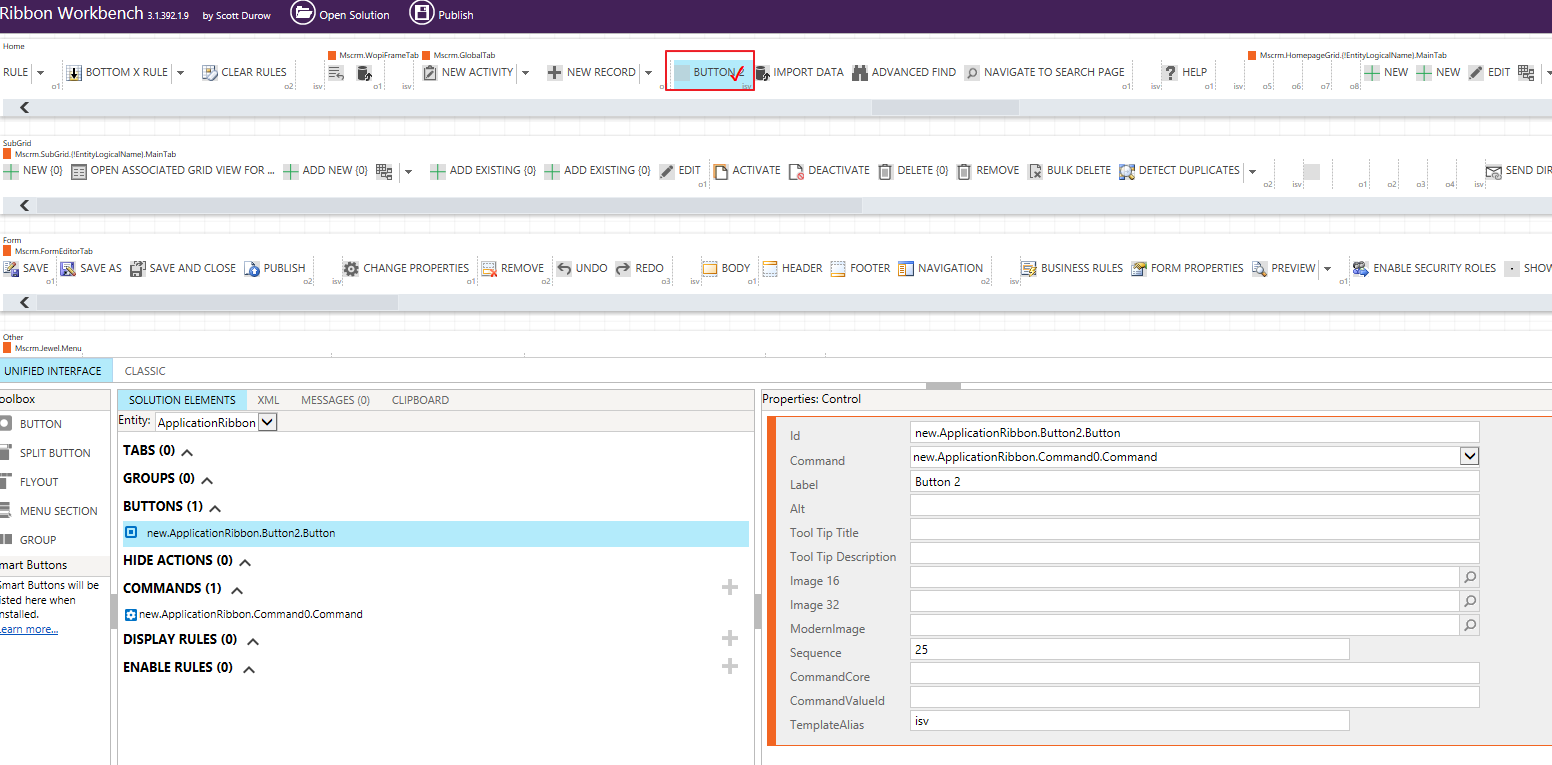 Global ribbon Customization in Dynamics 365