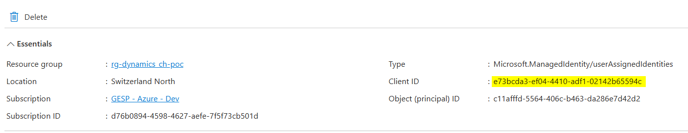 Managed Identity creation 