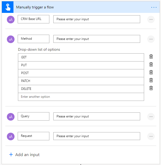 manual trigger properties