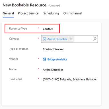 New bookable resource
