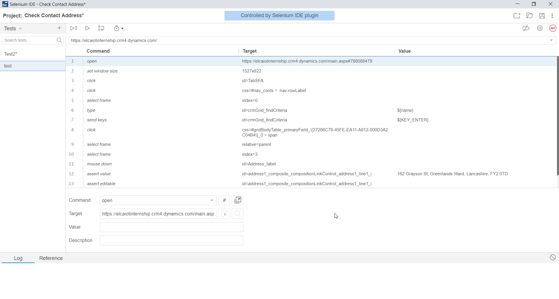 Results of Selenium recording
