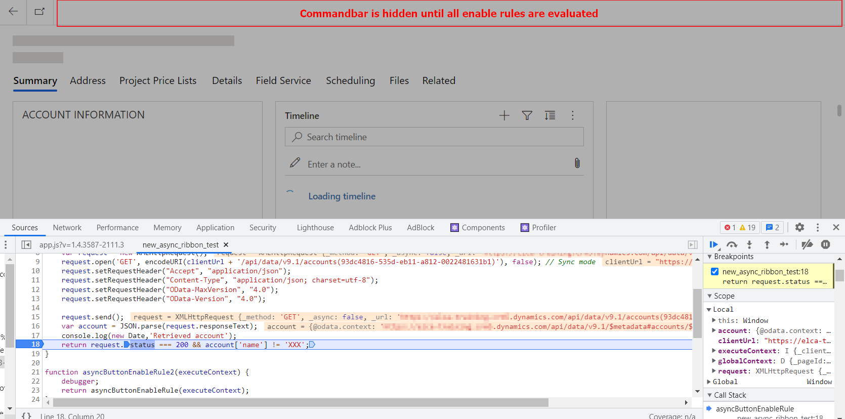 Dataverse Use Async Promise in ribbon enable rule