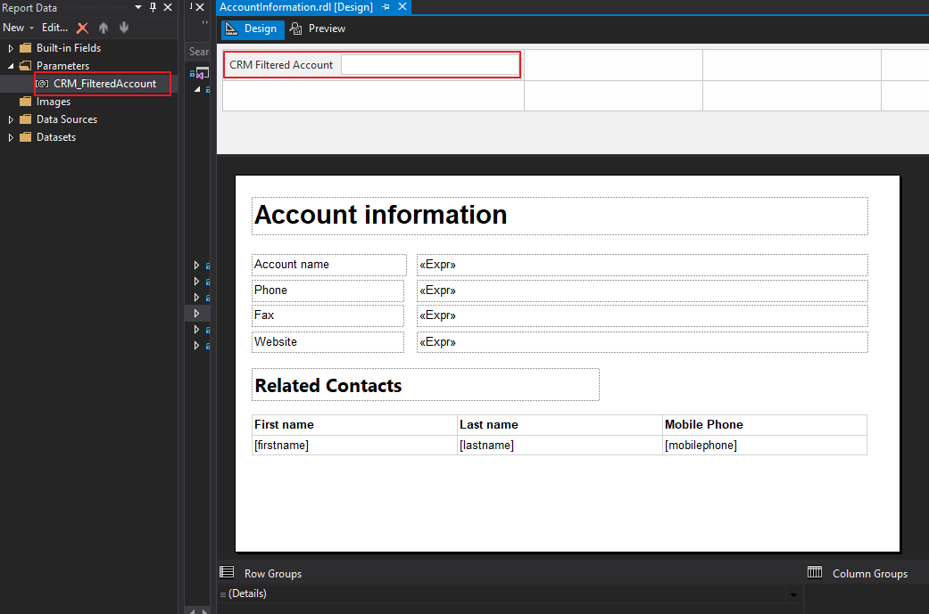 SSRS report