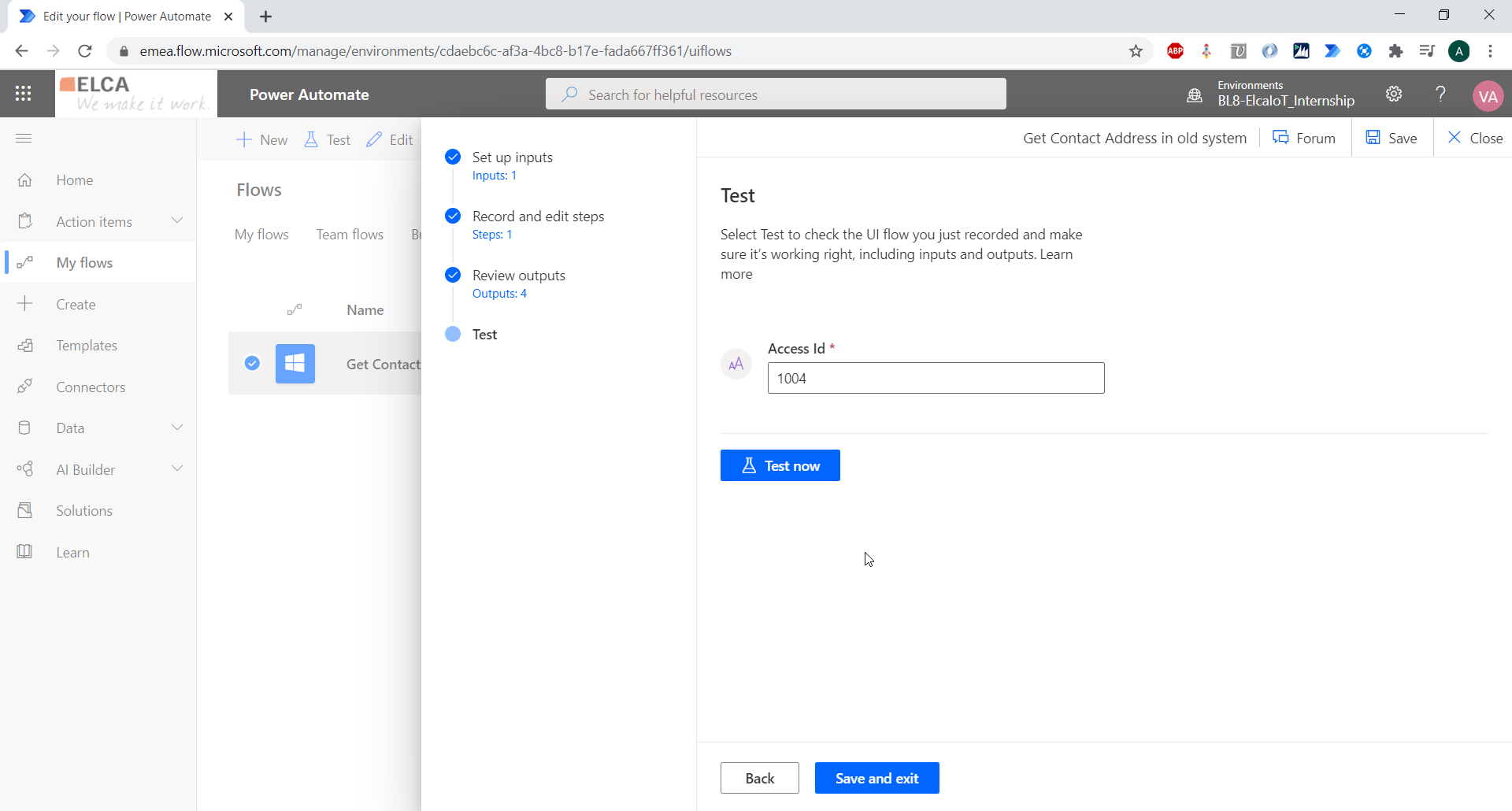 Test UI Flow