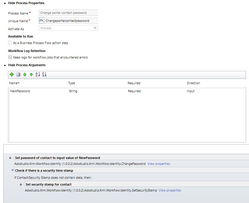 Change PowerApps Portal login password by using JavaScript