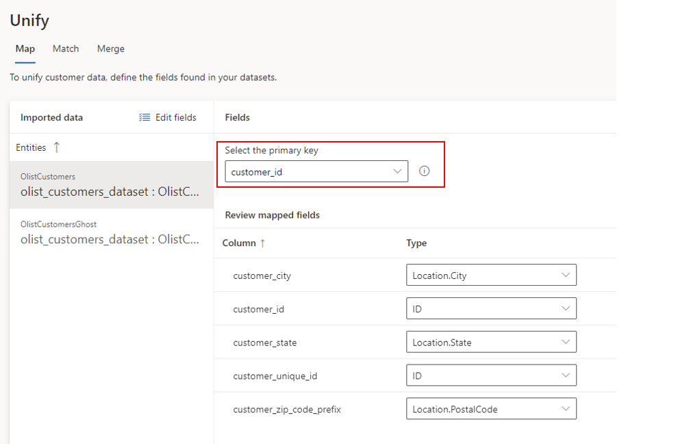 Dynamics 365 Customer Insights unification single dataset