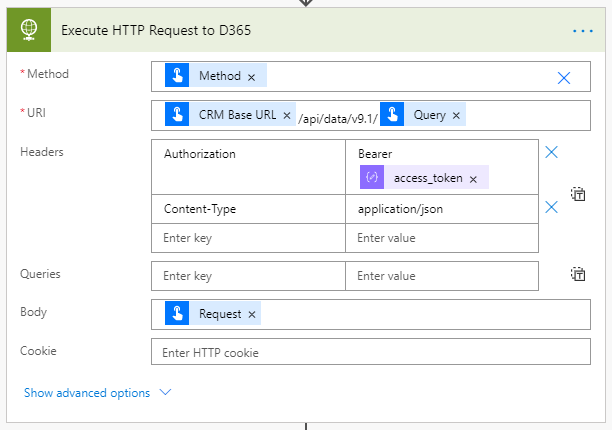 execute http request to D365