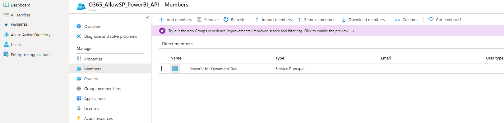 Service Principal access in AAD