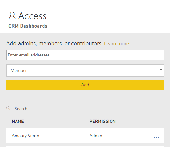 Access in Power BI Workspace