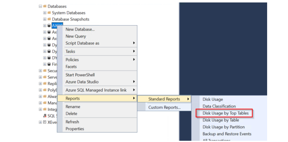 How to get Dynamics 365 Finance and Operations table sizes
