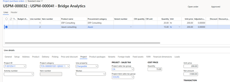 Dynamics 365 : Vendor Invoices in Project Operations