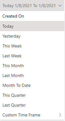 Predefined Time Frames