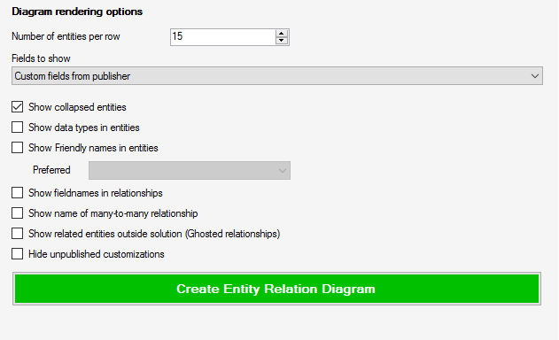 Dataverse export Entity Relation Diagram