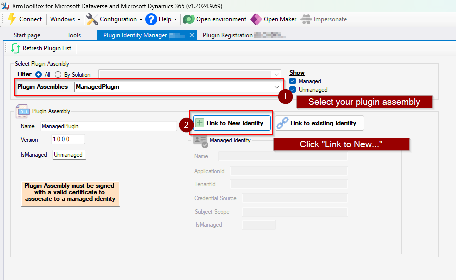Plugin Managed Identity