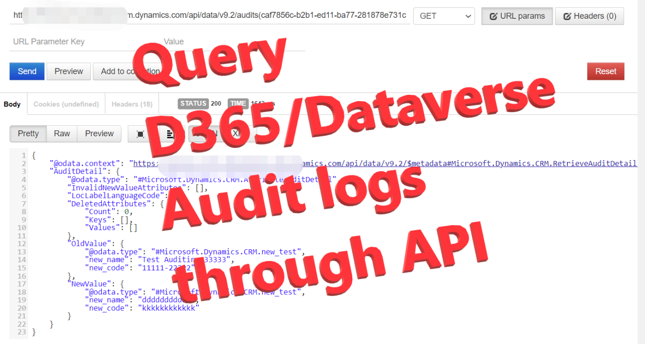Query D365/Dataverse Audit logs through API or Organization Service