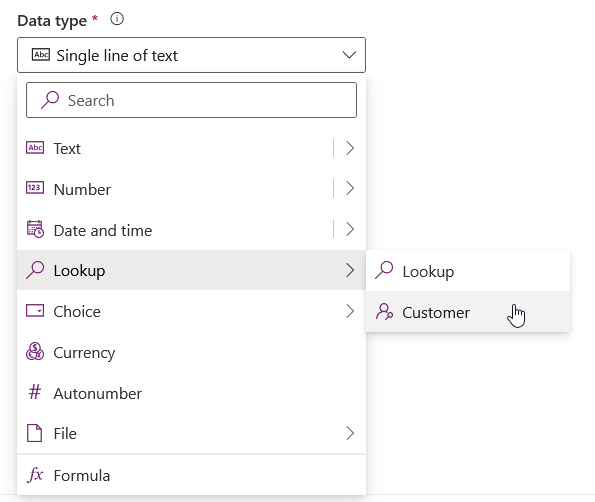 Customer Type Field