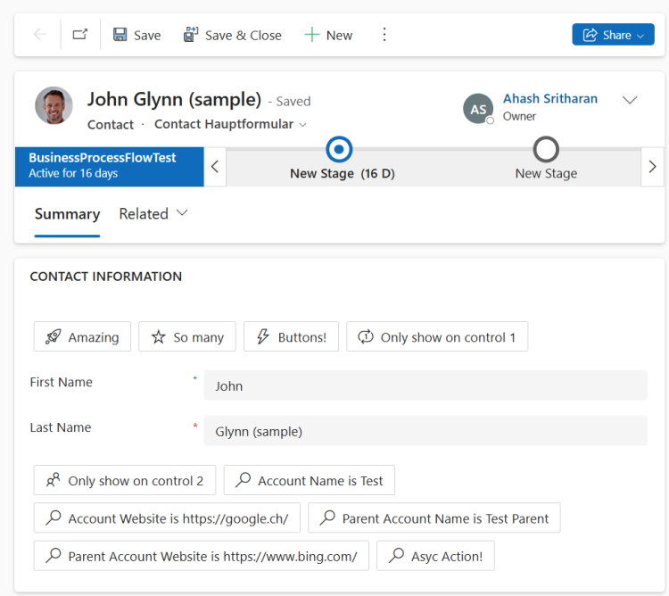 Image showing multiple buttons rendered on a form